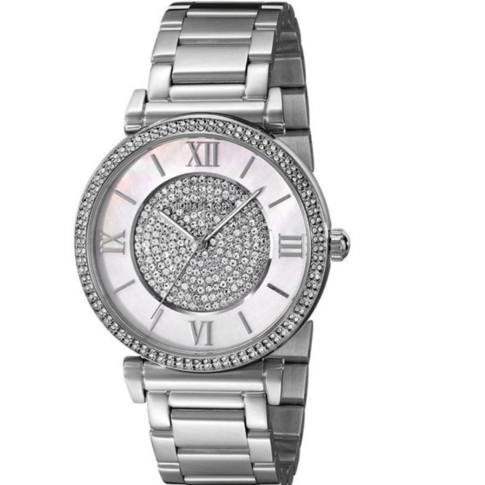 Michael Kors Catlin Crystal Stainless Silver Watch - Picture 7 of 10